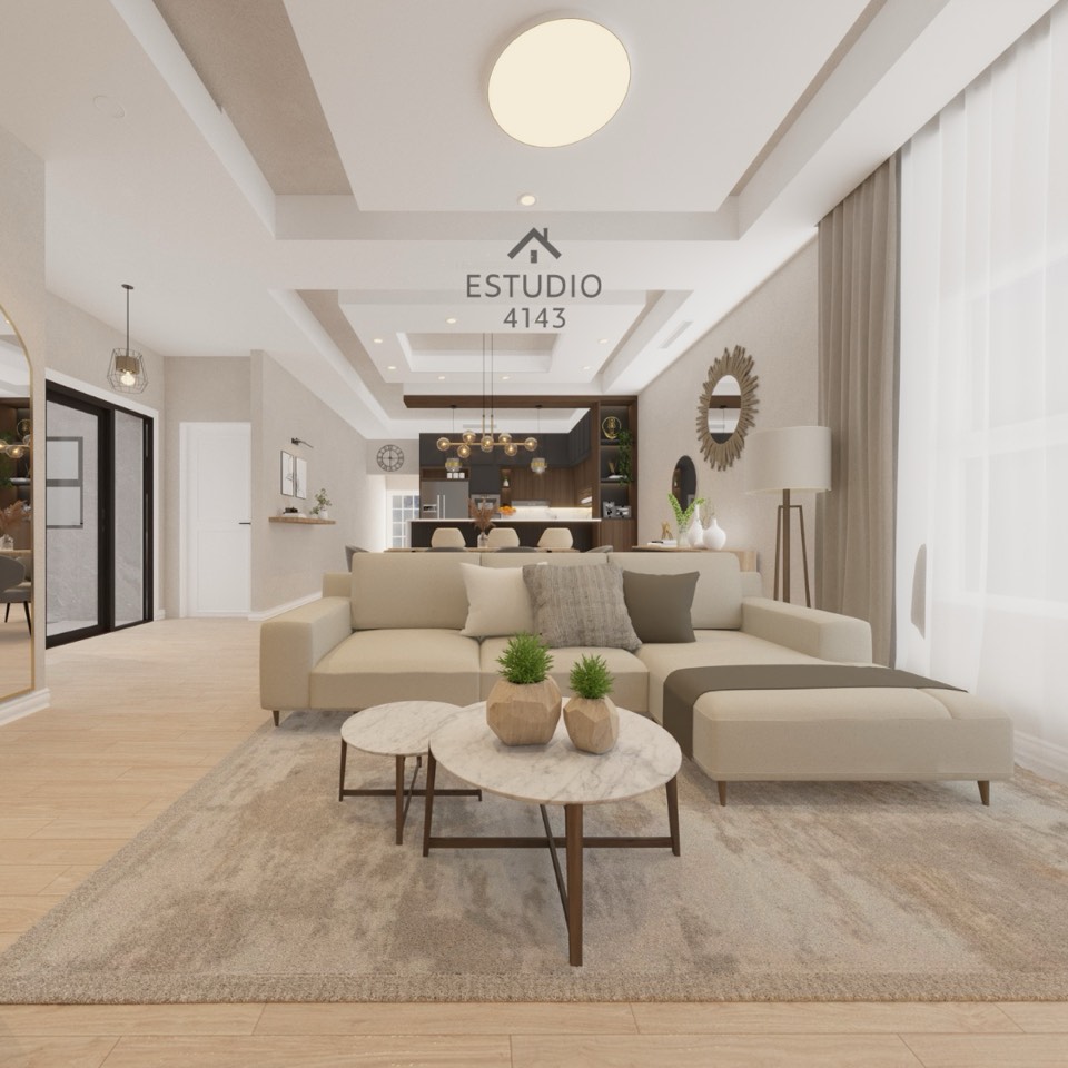 Sala y comedor integrados en planta abierta