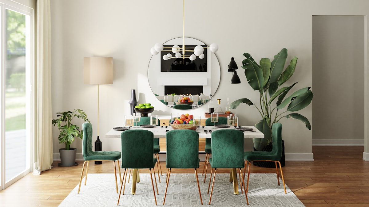 Comedor moderno integrado al espacio social